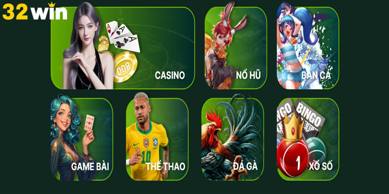 Danh mục trò chơi được ưa chuộng tại nhà cái 32win